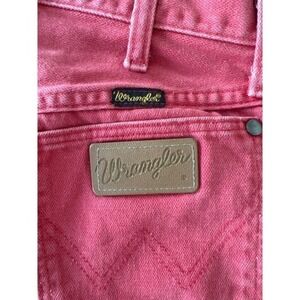 Vintage Wrangler Red High Waisted Straight Leg Raw Hem Jeans 13MCHG USA Made 7